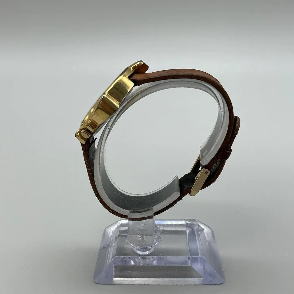 Vintage Timex Unisex Watch 33mm Dopey Disney Brown Leather Strap New Battery